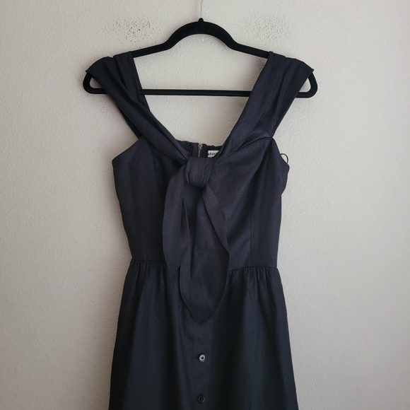 Reformation Barrington Linen Dress in Black size 4 NWT - Picture 6 of 12